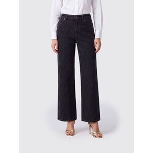 Balmain Women Mid-Rise Wide-Leg Jeans Balmain In Diamond-Pattern Denim
